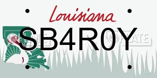 SB4R0Y Louisiana License Plate