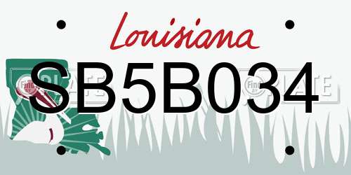 SB5B034 Louisiana License Plate