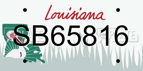 SB65816 Louisiana License Plate