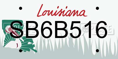 SB6B516 Louisiana License Plate