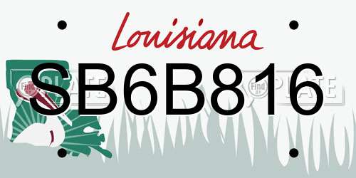 SB6B816 Louisiana License Plate
