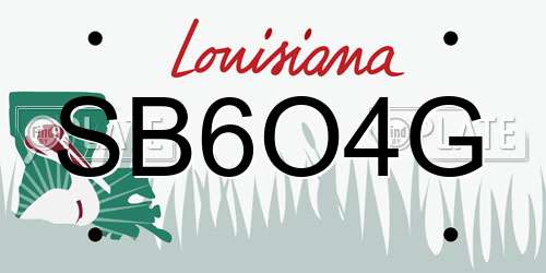 SB6O4G Louisiana License Plate