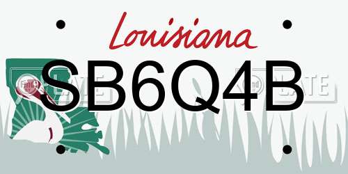 SB6Q4B Louisiana License Plate