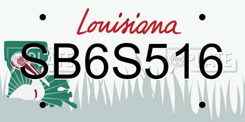 SB6S516 Louisiana License Plate