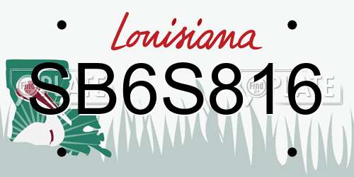 SB6S816 Louisiana License Plate