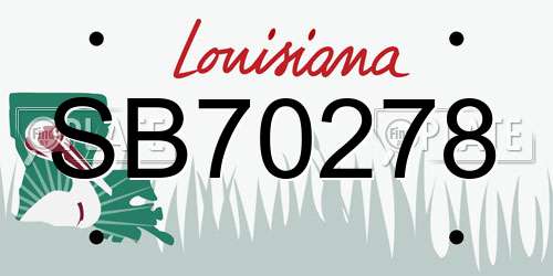 SB70278 Louisiana License Plate