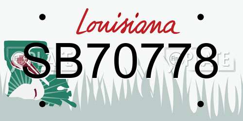 SB70778 Louisiana License Plate