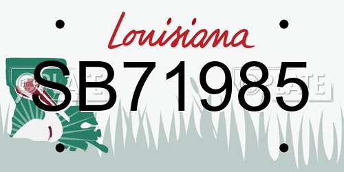 SB71985 Louisiana License Plate