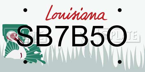 SB7B5O Louisiana License Plate
