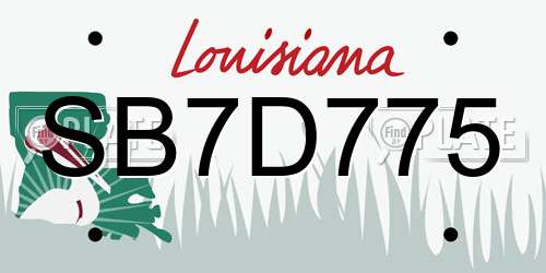 SB7D775 Louisiana License Plate