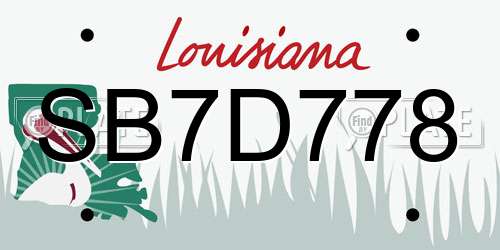 SB7D778 Louisiana License Plate