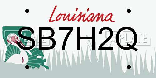 SB7H2Q Louisiana License Plate