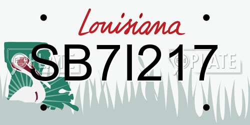 SB7I217 Louisiana License Plate