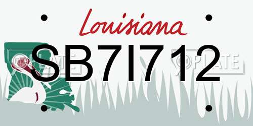 SB7I712 Louisiana License Plate