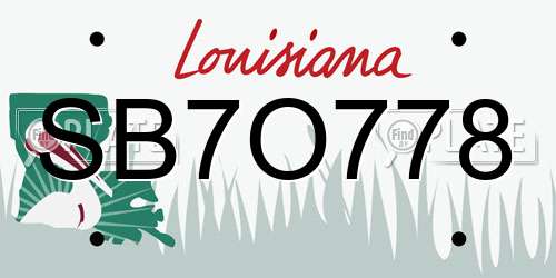 SB7O778 Louisiana License Plate