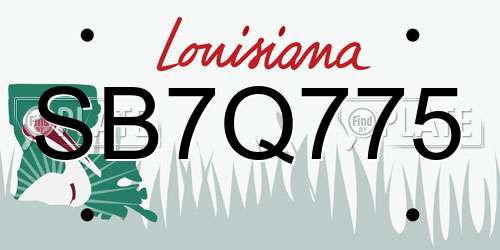 SB7Q775 Louisiana License Plate