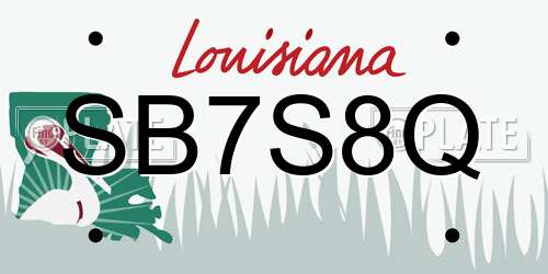 SB7S8Q Louisiana License Plate