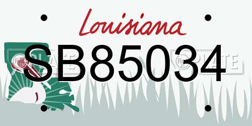 SB85034 Louisiana License Plate