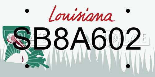 SB8A602 Louisiana License Plate