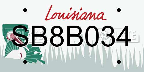 SB8B034 Louisiana License Plate