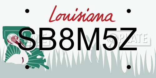 SB8M5Z Louisiana License Plate