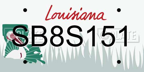SB8S151 Louisiana License Plate