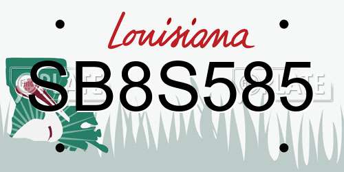 SB8S585 Louisiana License Plate