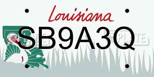 SB9A3Q Louisiana License Plate