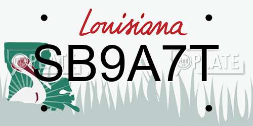 SB9A7T Louisiana License Plate