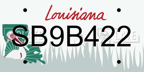 SB9B422 Louisiana License Plate