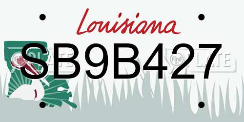 SB9B427 Louisiana License Plate