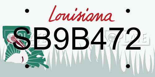 SB9B472 Louisiana License Plate