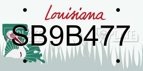 SB9B477 Louisiana License Plate