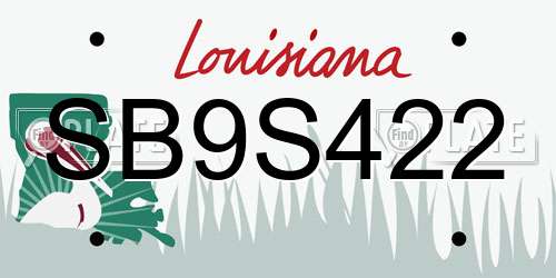 SB9S422 Louisiana License Plate