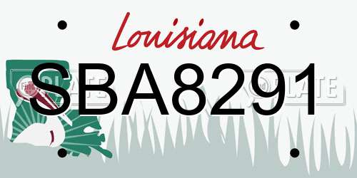 SBA8291 Louisiana License Plate