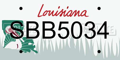SBB5034 Louisiana License Plate
