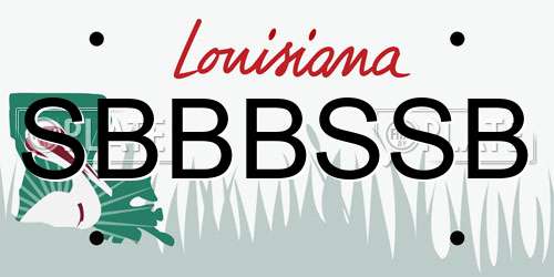 SBBBSSB Louisiana License Plate