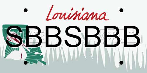 SBBSBBB Louisiana License Plate