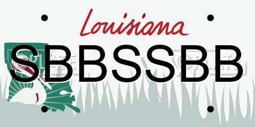 SBBSSBB Louisiana License Plate