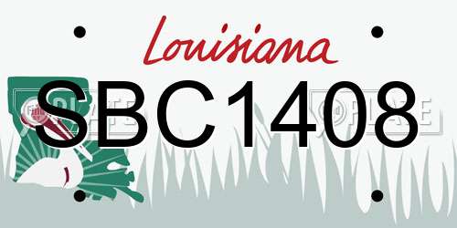 SBC1408 Louisiana License Plate
