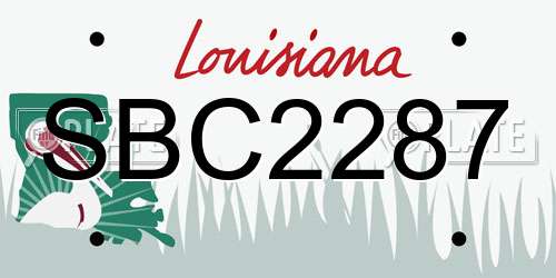 SBC2287 Louisiana License Plate