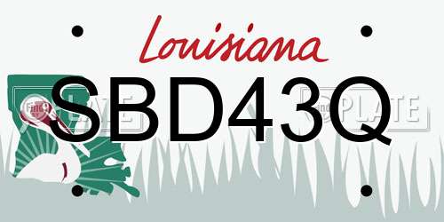 SBD43Q Louisiana License Plate