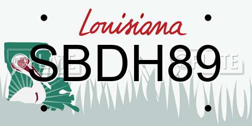 SBDH89 Louisiana License Plate