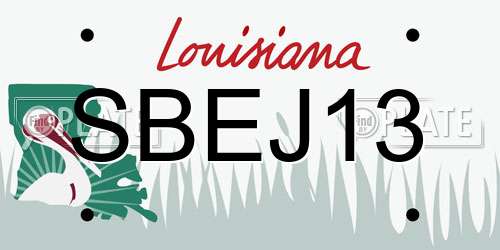 SBEJ13 Louisiana License Plate