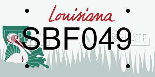 SBF049 Louisiana License Plate
