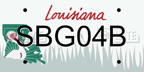SBG04B Louisiana License Plate