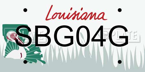 SBG04G Louisiana License Plate