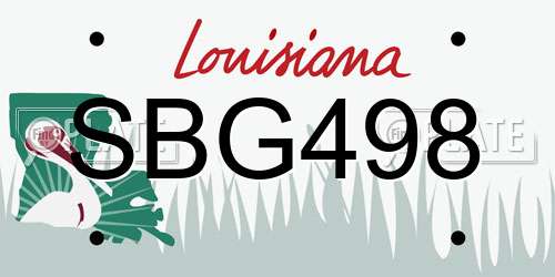 SBG498 Louisiana License Plate