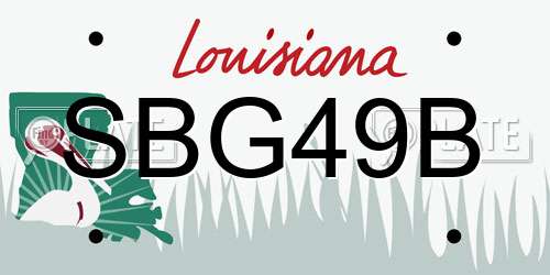 SBG49B Louisiana License Plate
