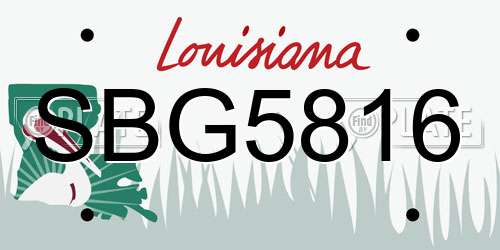 SBG5816 Louisiana License Plate